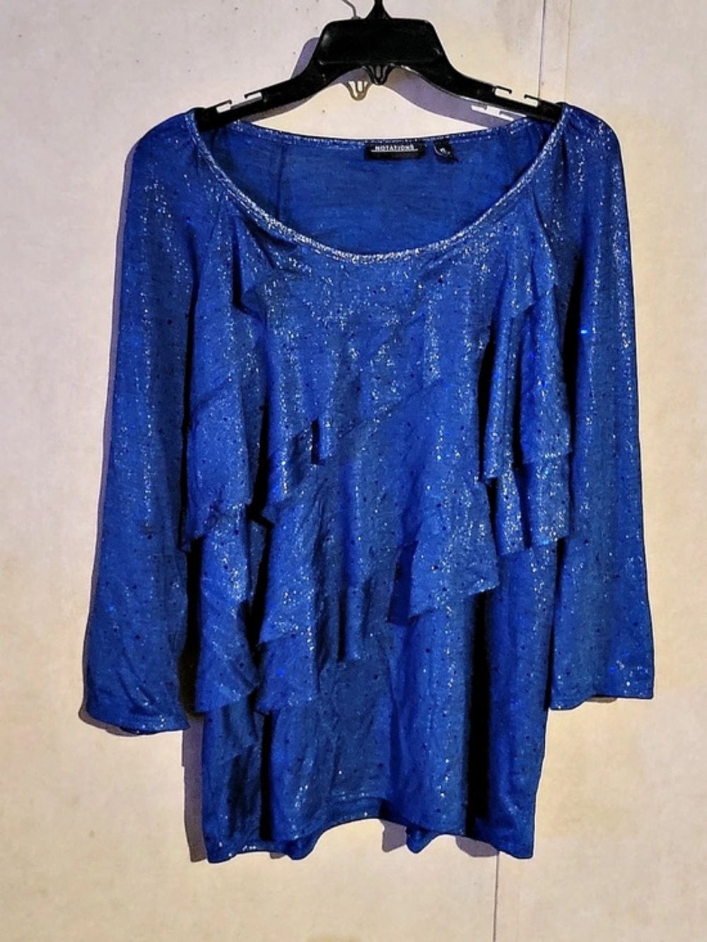 Notations Blue Sequin Tunic Size XL NWOT